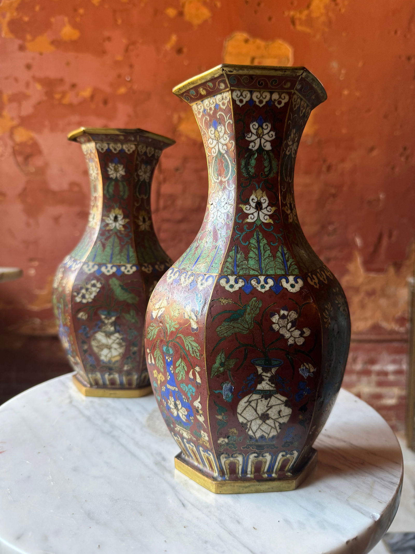 Fine Pair of Qing Dynasty Cloisonné Vases (1 of 12)