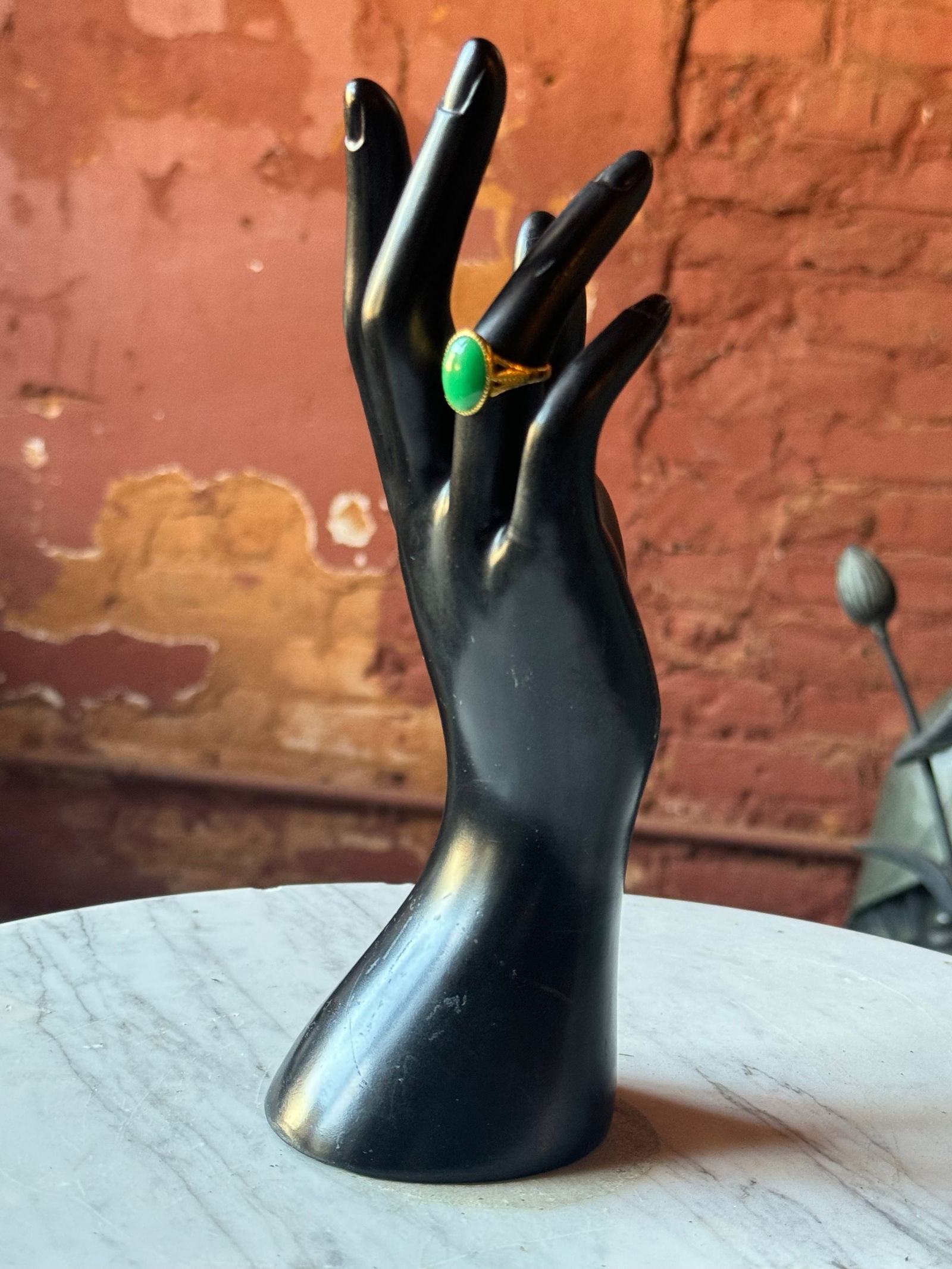 Fine Qing dynasty apple green Imperial Jade Ring 22k (1 of 6)