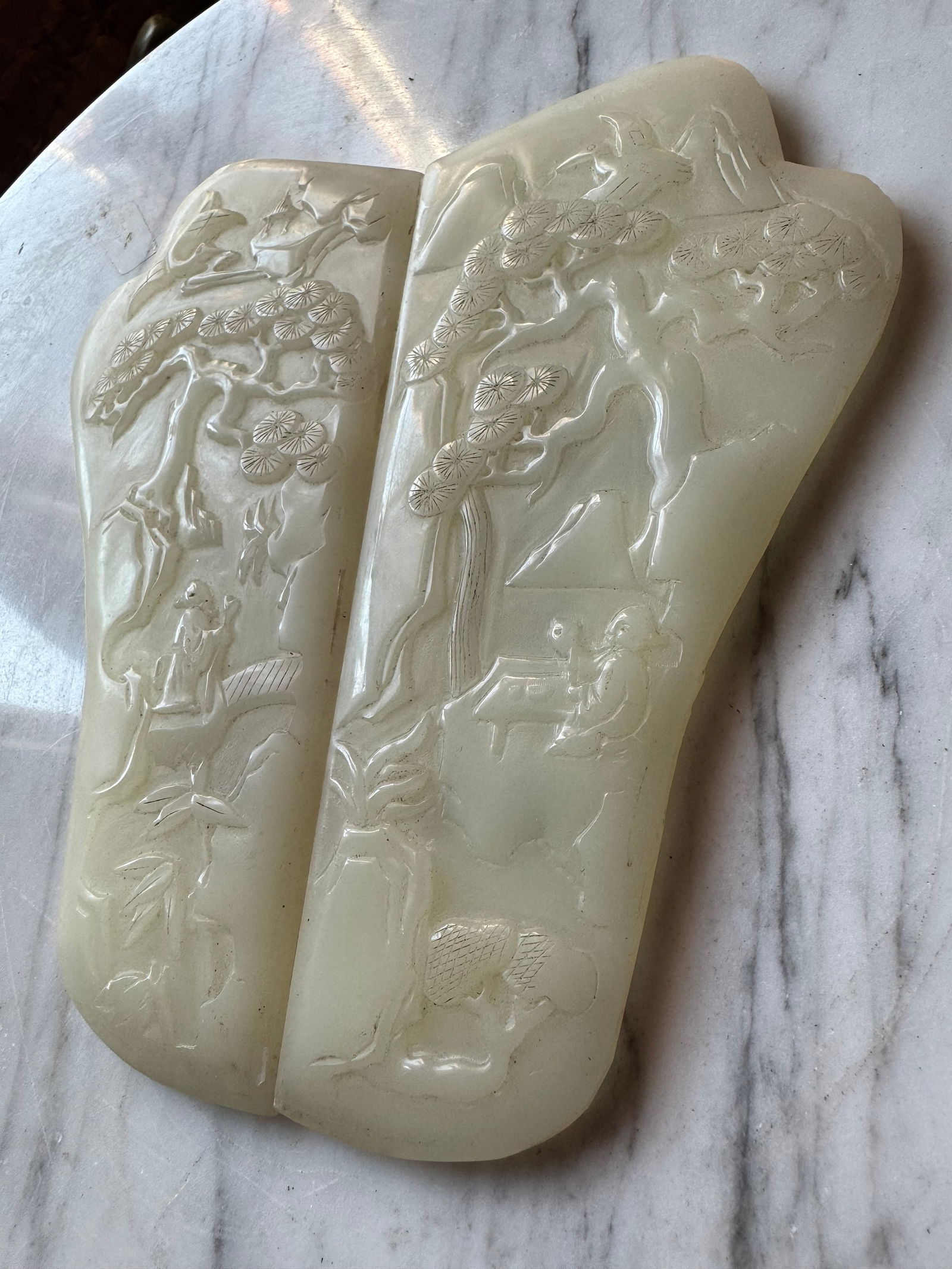 Fine Chinese White Jade plaques Pair (1 of 4)