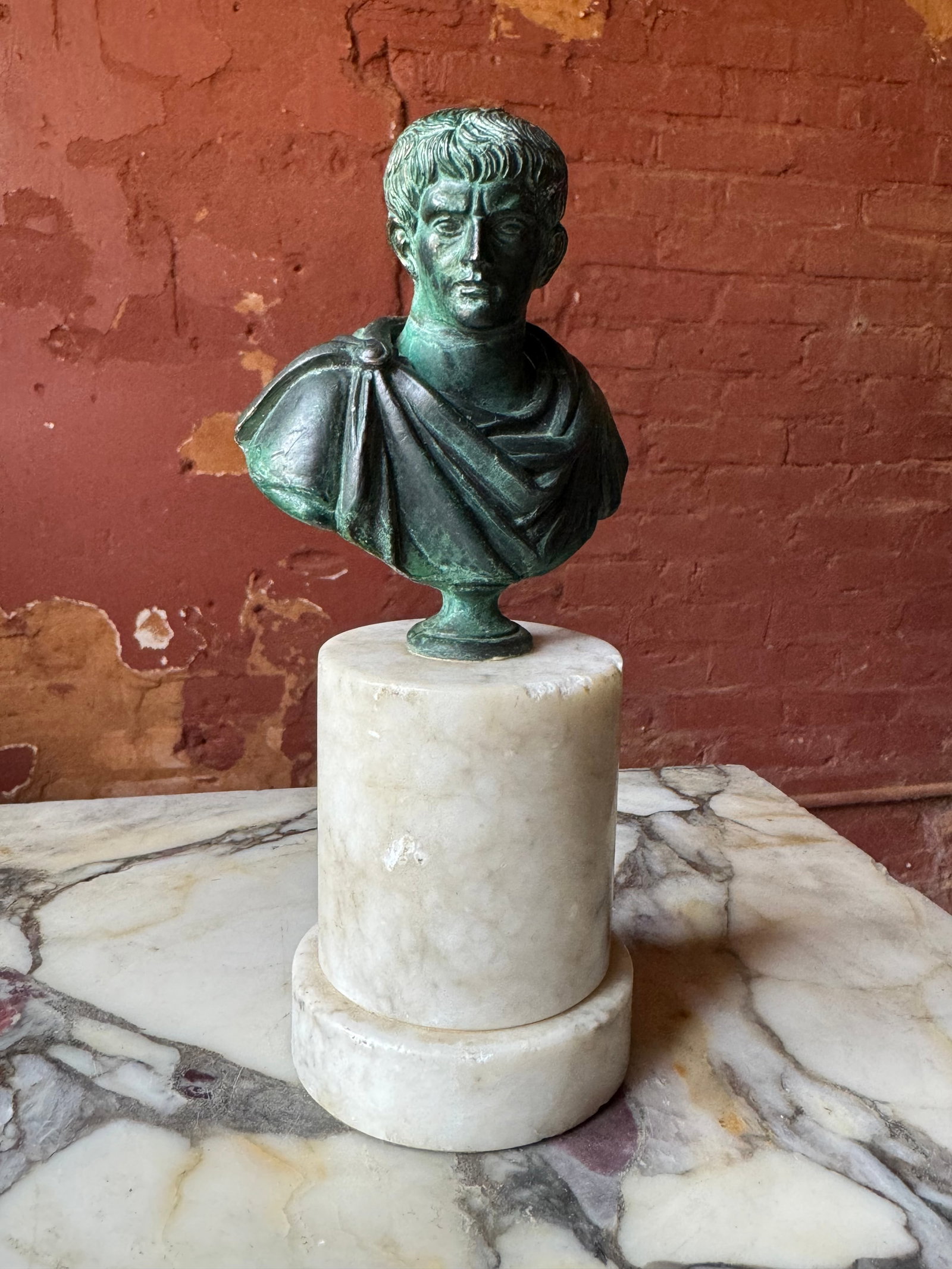Roman Bronze Bust: Roman Bronze bust. Likely Grand tour period. From an old New York City collection