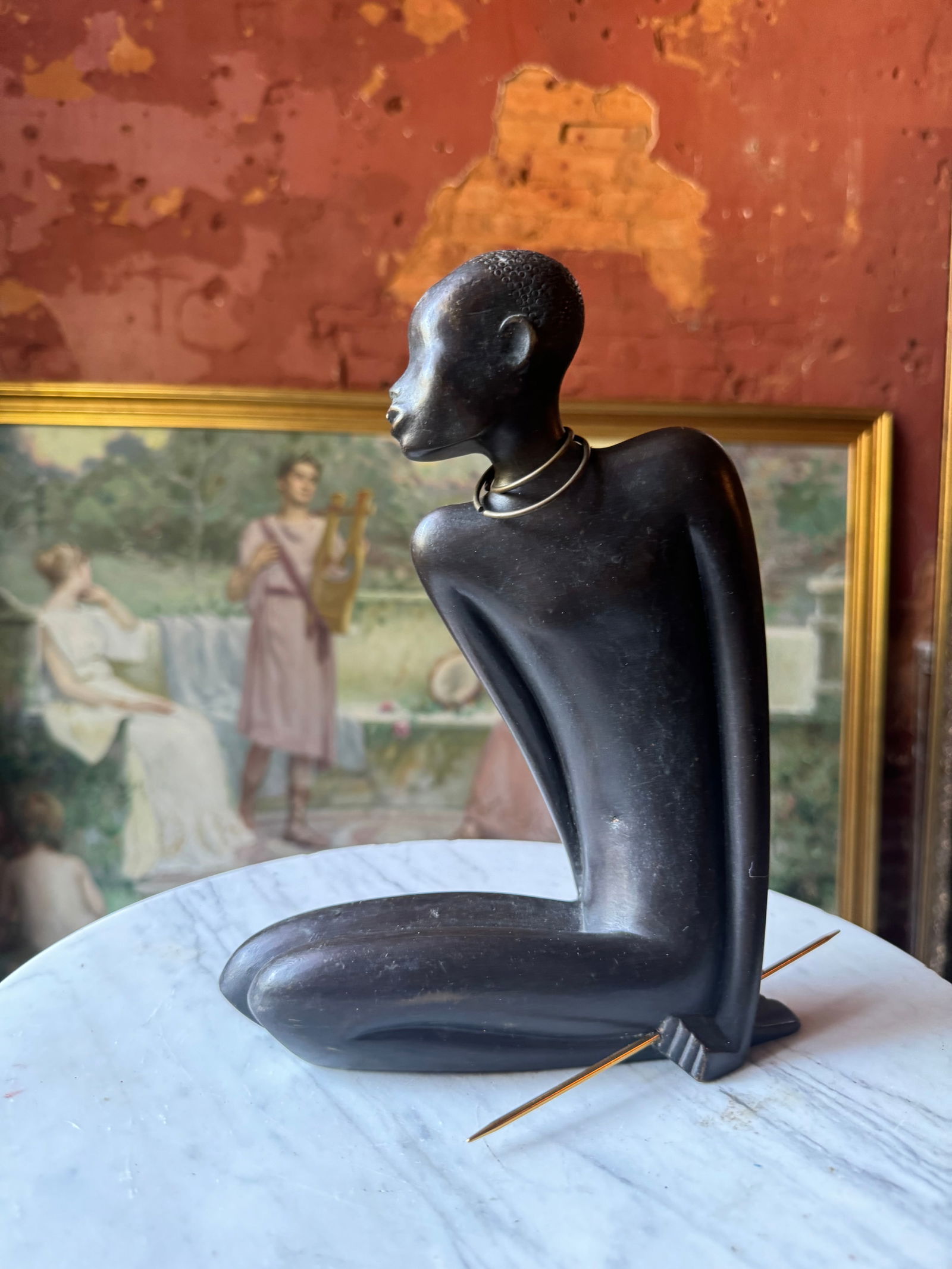 Art Deco Hagenaure Nubian Figure: Amazing Art Deco Karl Hagenaure attributed Nubian Figure.