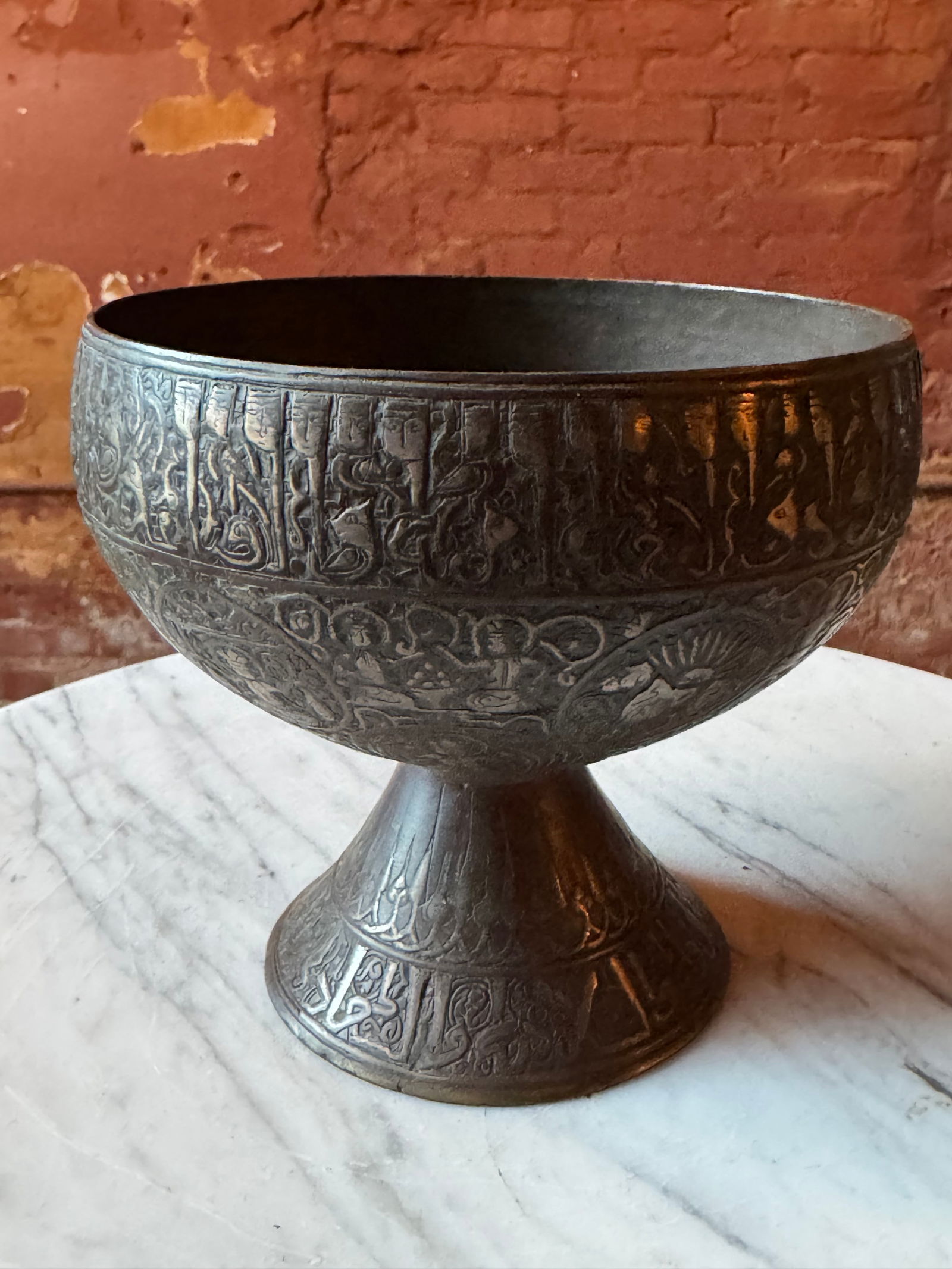 Rare Early Islamic Silver Chalice: Extraordinary rare early Islamic chalice. From a prominent New York City Estate.
