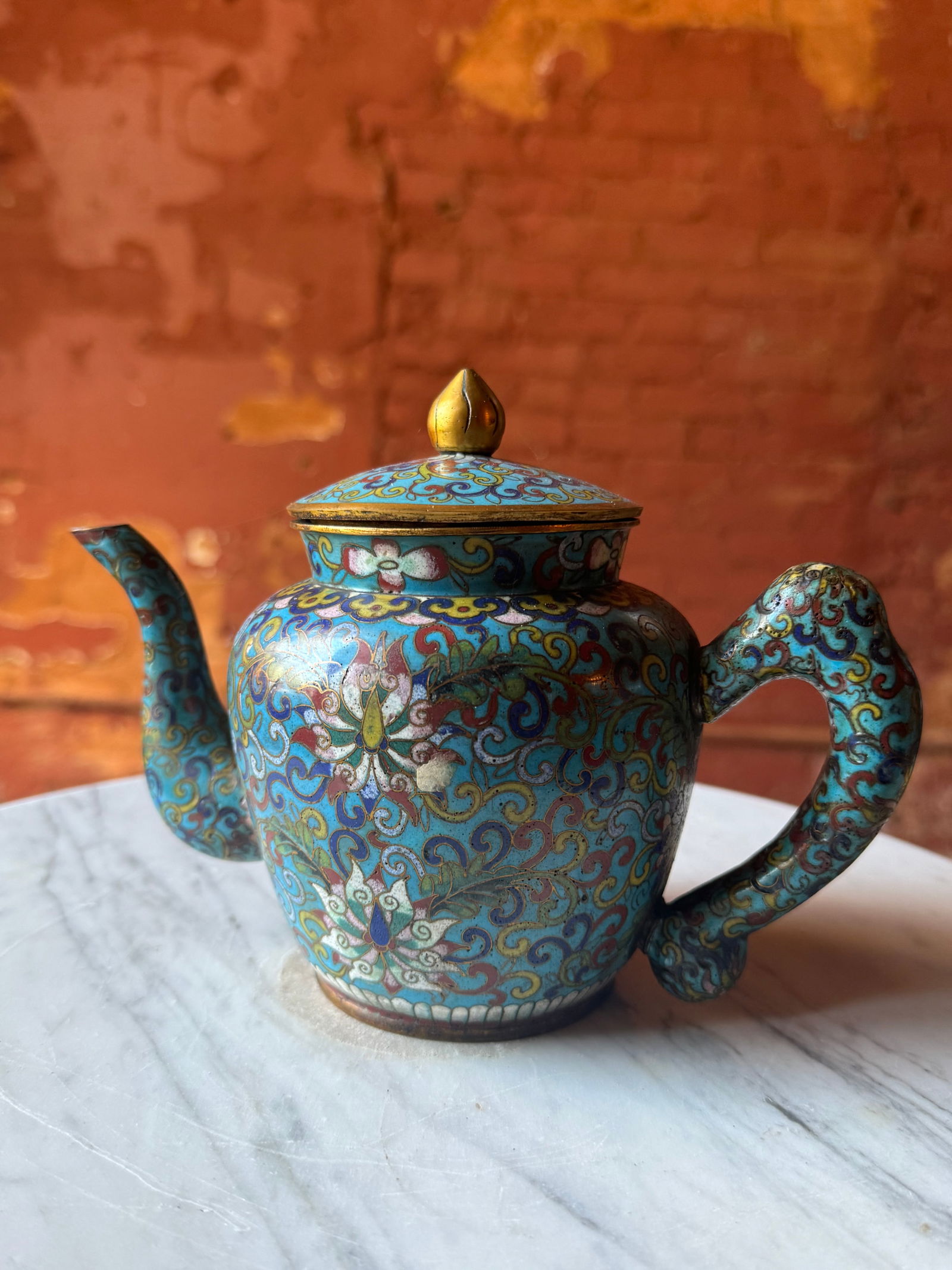 Qianlong Chinese Cloisonné teapot (1 of 5)