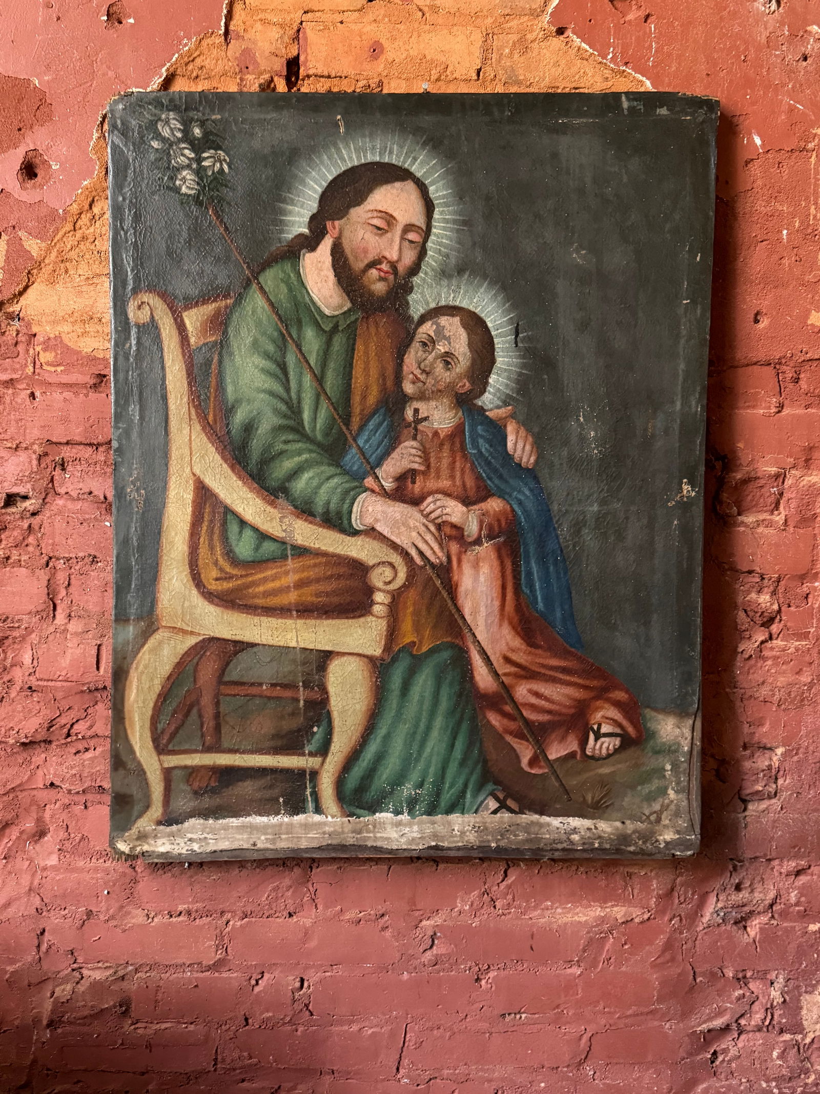 Early Spanish colonial old master painting: Beautiful early Spanish colonial old master painting 18th/19th century from a fine old NYC collection