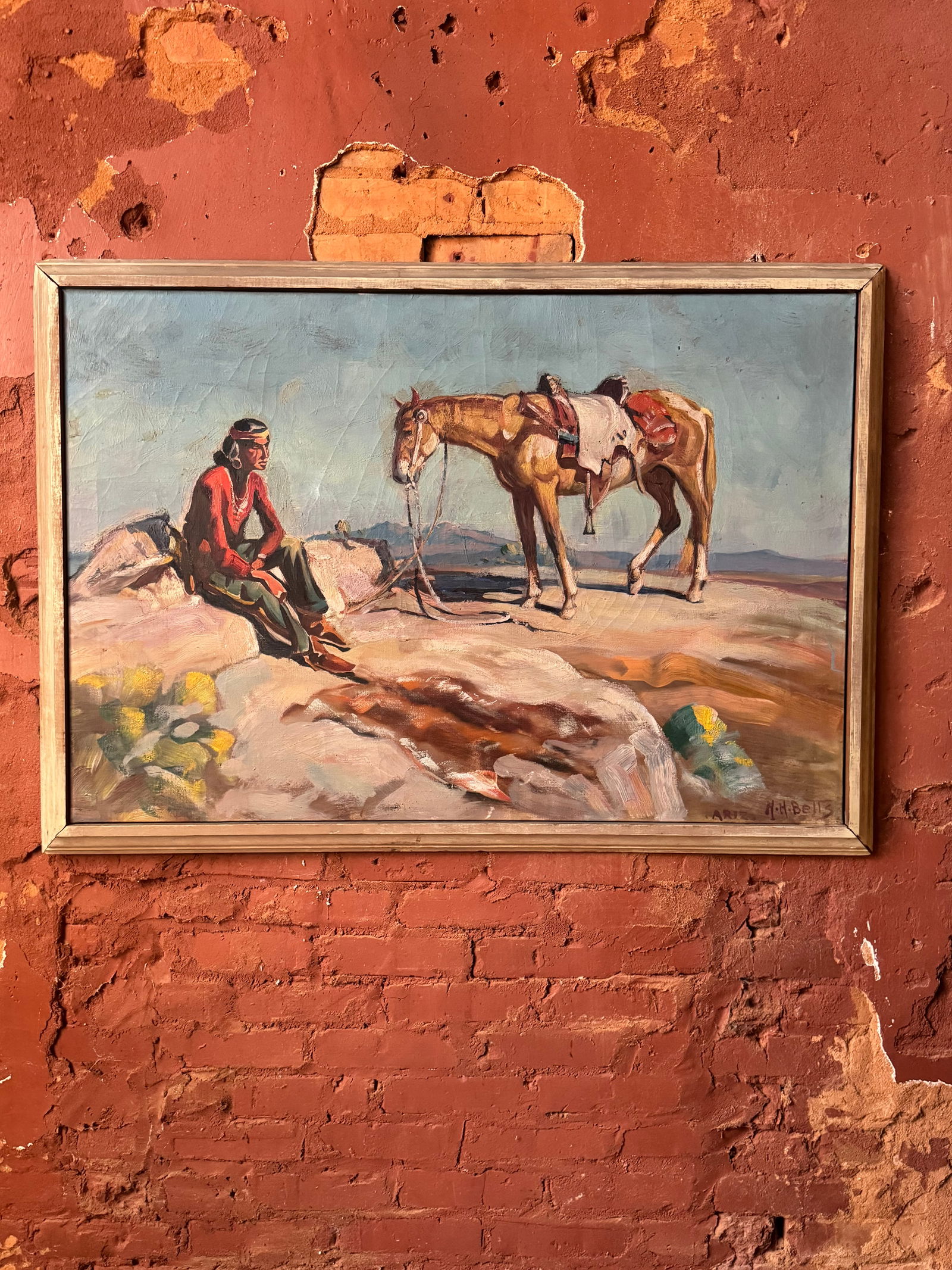 American Indian painting by Harold Bates (1881-1951): Beautiful Arizona painting by Harold Bates (1881–1951)Born in New York City in 1881, Harold Harrington Betts and his three siblings (Grace, Louis and Edwin, Jr.) were all artists, whose first instru