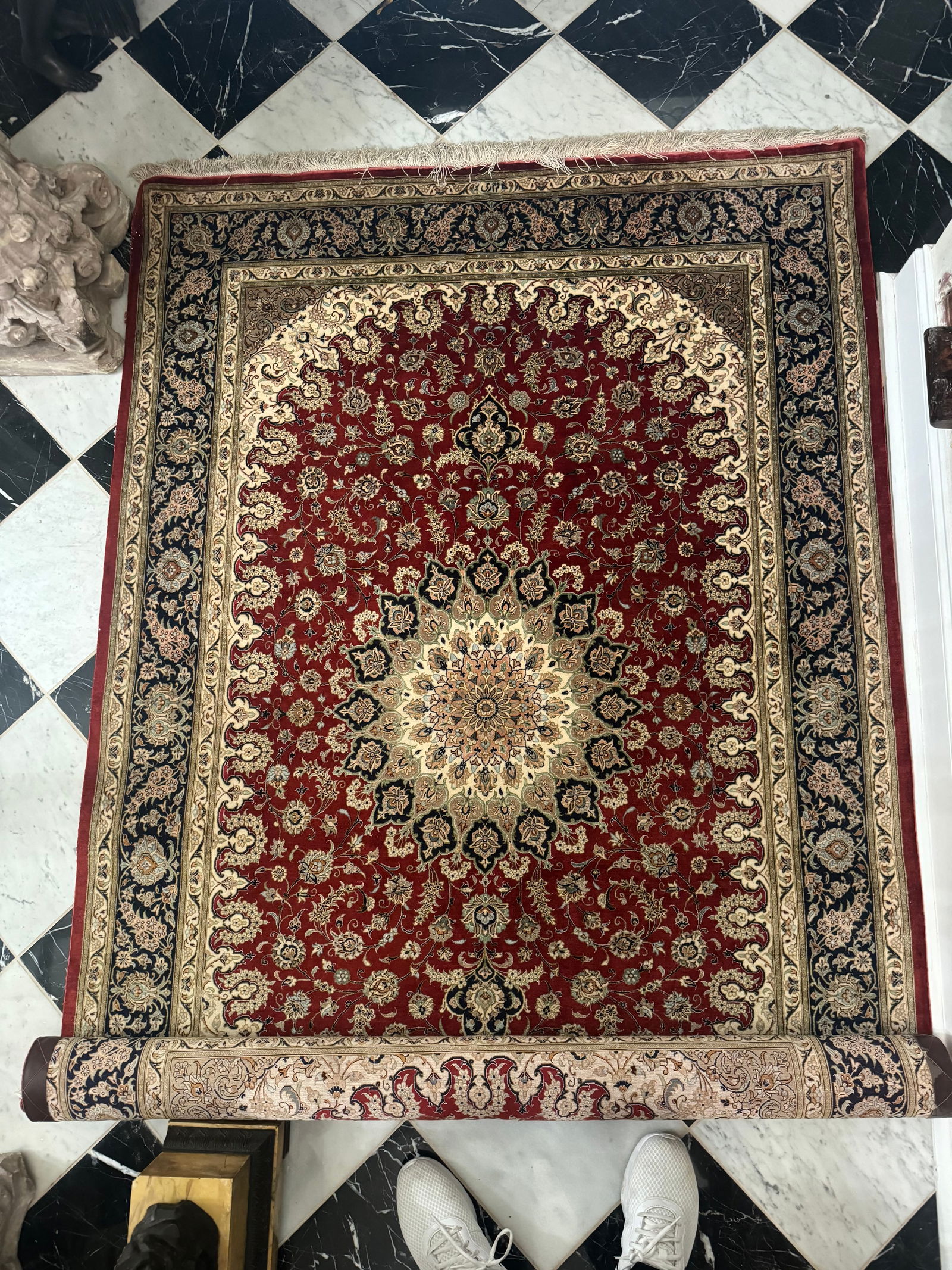 Fine Persian Silk Rug: Very fine Persian Silk carpet. From a NYC collection