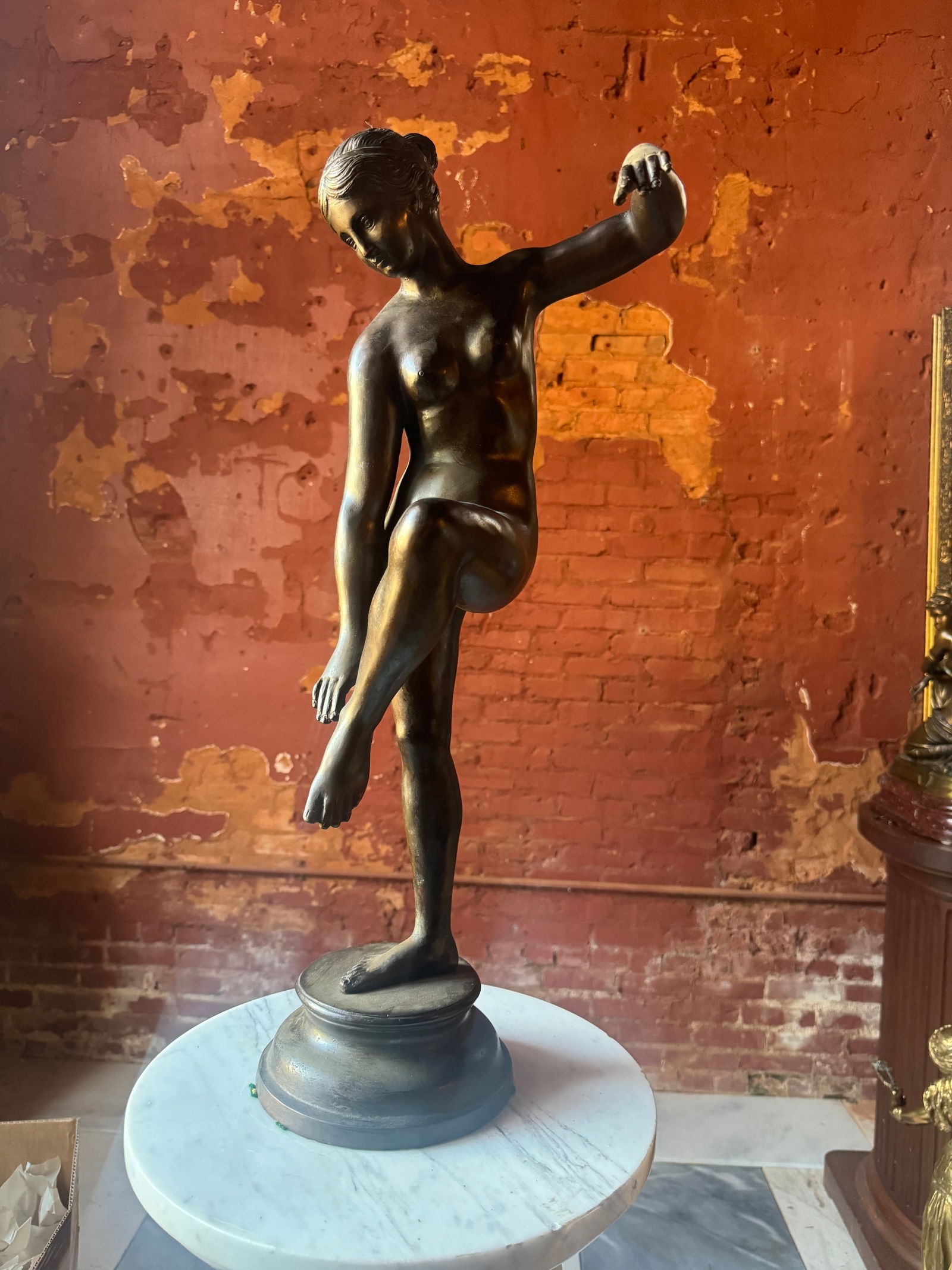 Neoclassical Bronze Grand Tour Nude sculpture: Neoclassical Grand Tour Bronze nude
