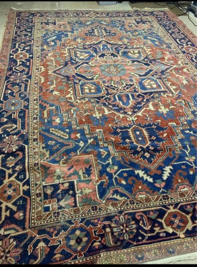 Antique Heriz Carpet 8 by 10ft approximately (1 of 1)