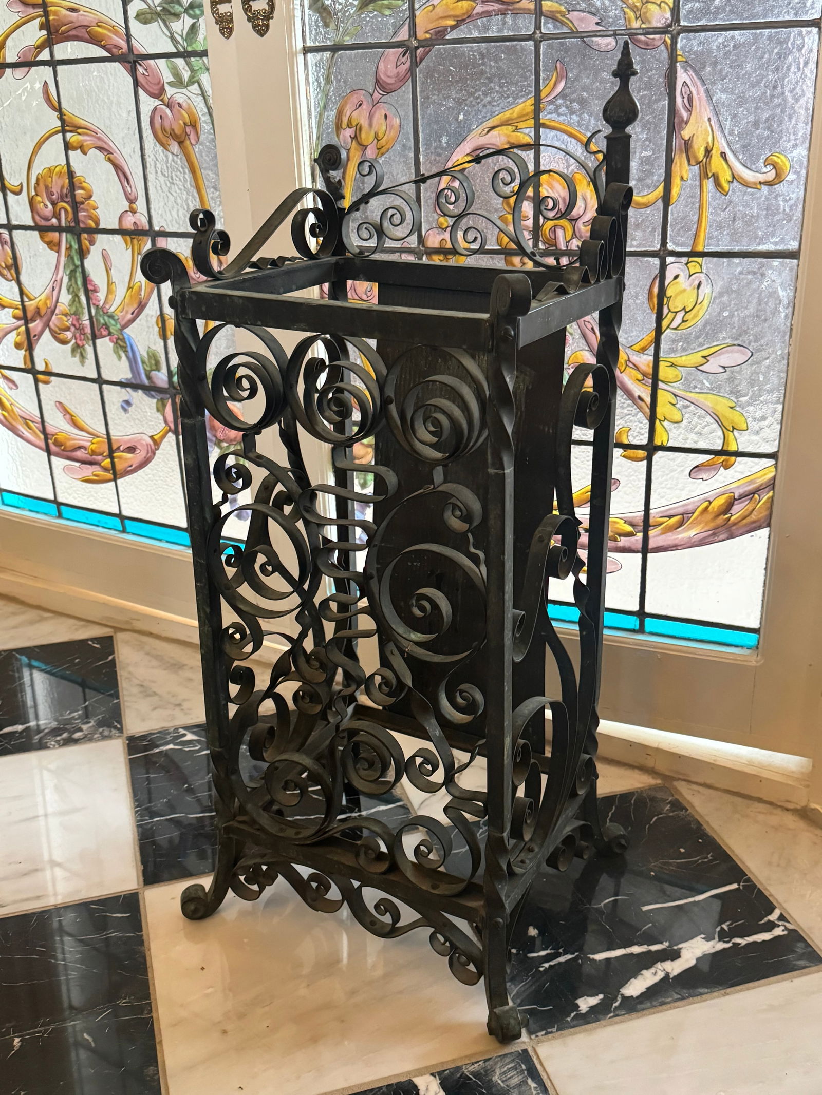 Antique French Art Nouveau Wrought Iron cane stand (1 of 5)