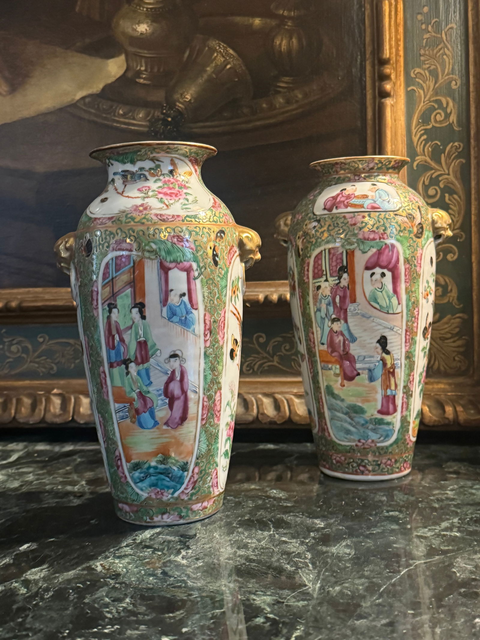 Antique Rose medallion Qing dynasty Vases (1 of 5)