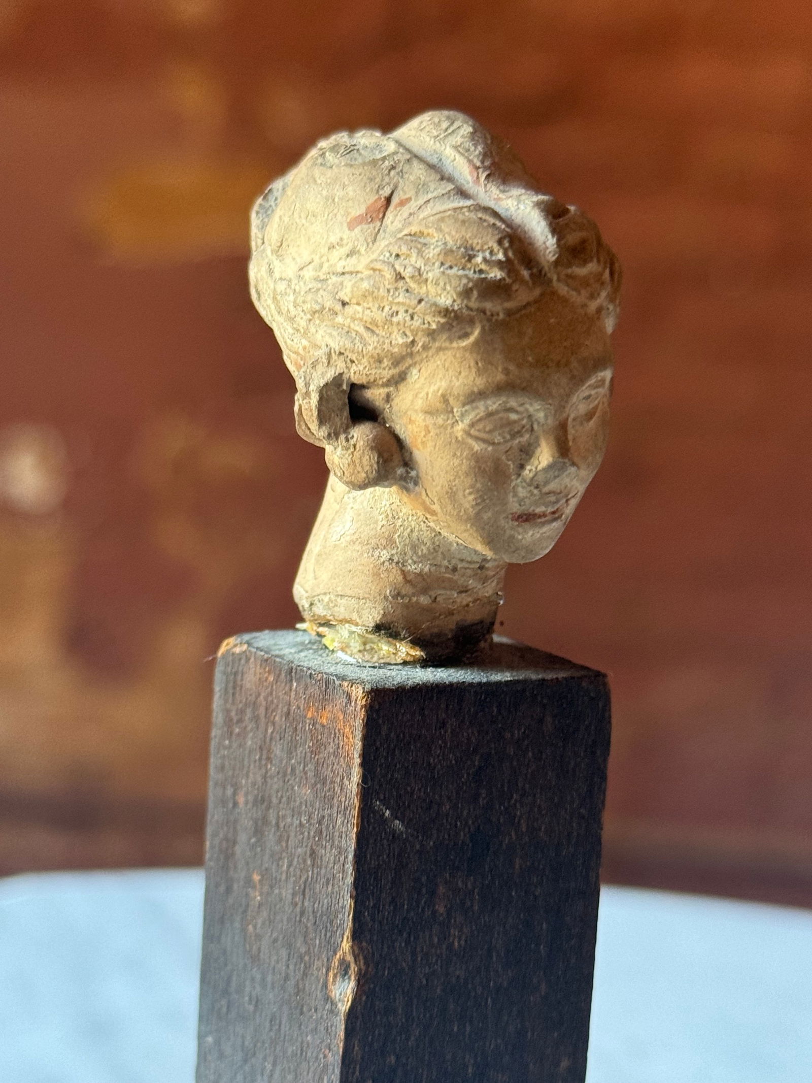 Early Roman Antiquity Bust: Early Roman terracotta bust. From a prominent New York City estate