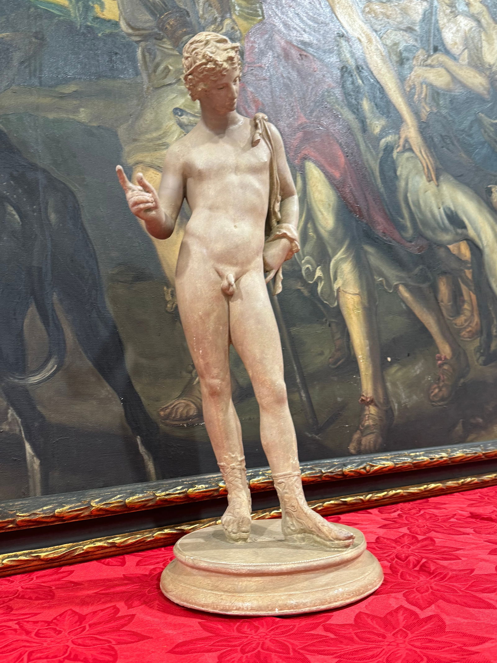 Grand Tour Neoclassical Male Nude Sculpture Terracotta: Amazing grand tour neoclassical male nude sculpture.