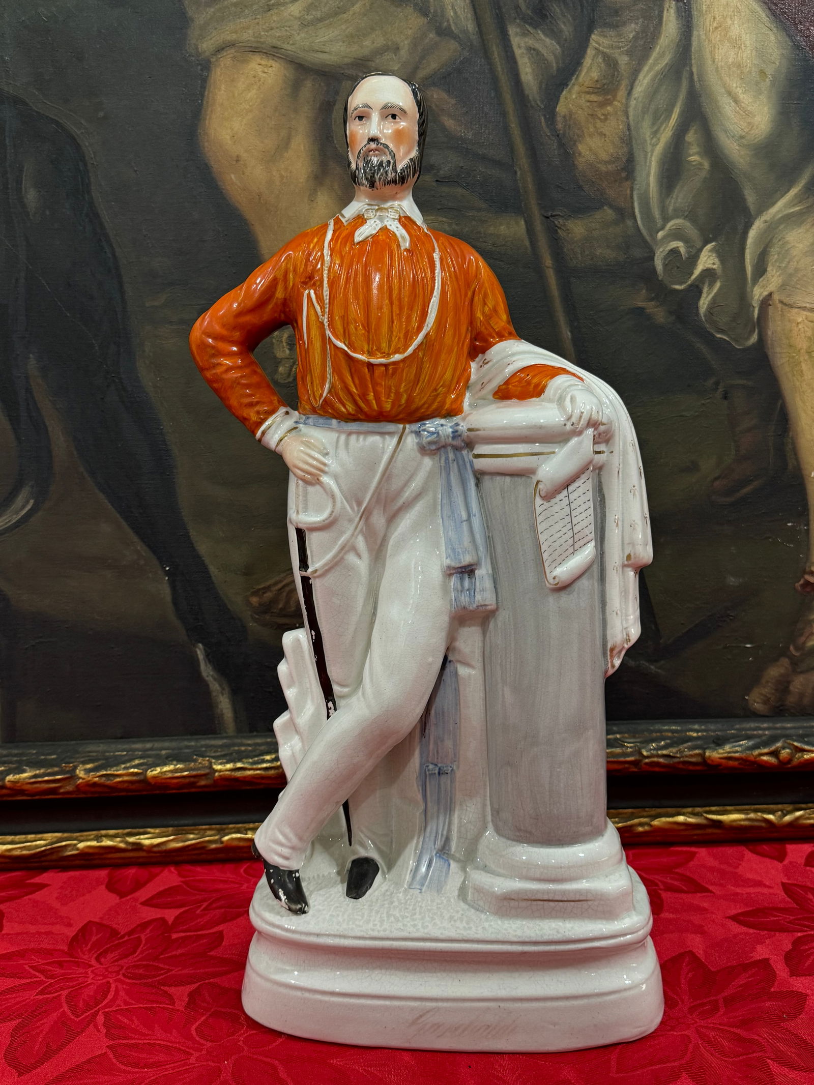 Civil War era Ship captain pottery figure: Amazing 19th century ship captain pottery figure. Possibly Staffordshire. From NYC Estate.