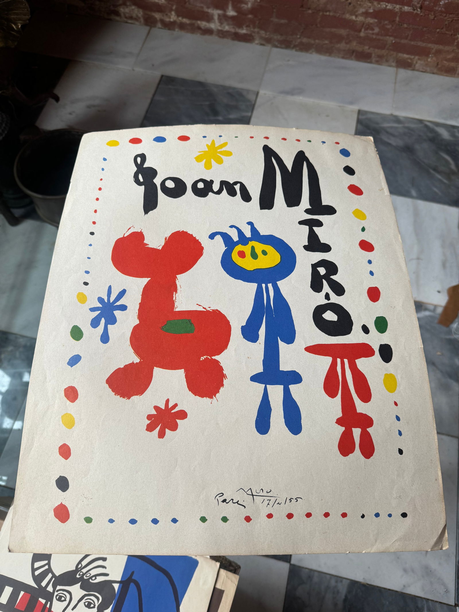 Mid century Modern Joan Miro exhibition poster lithograph (1 of 5)