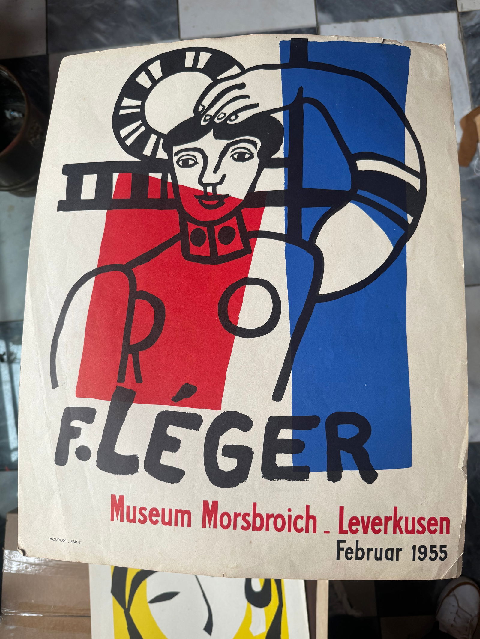 Mid century Modern Ferdinand Leger Lithograph 1955: Mid century Lithograph for an exhibition poster circa 1955 New York City collection