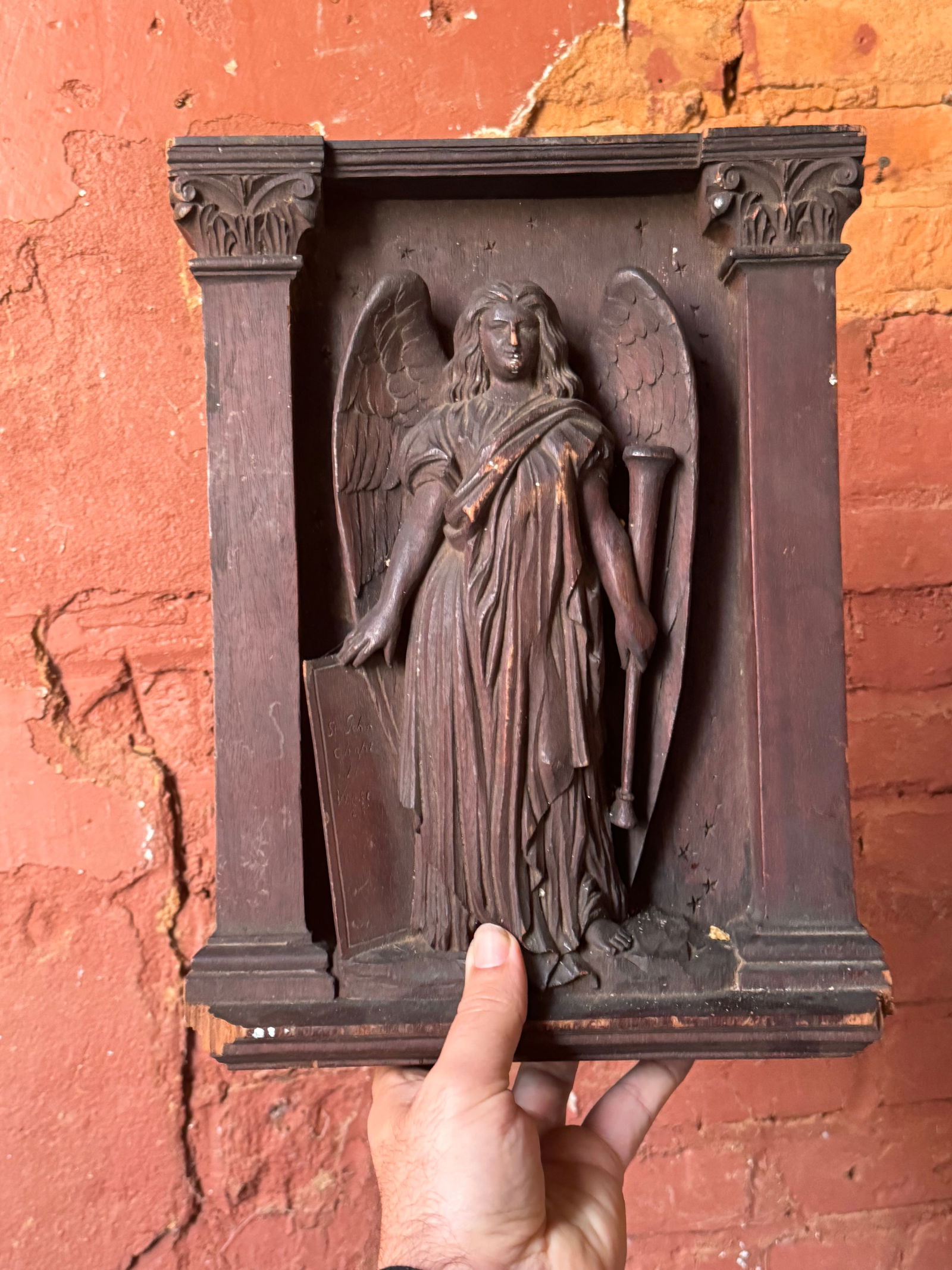 Antique carved Santos religious carving (1 of 6)