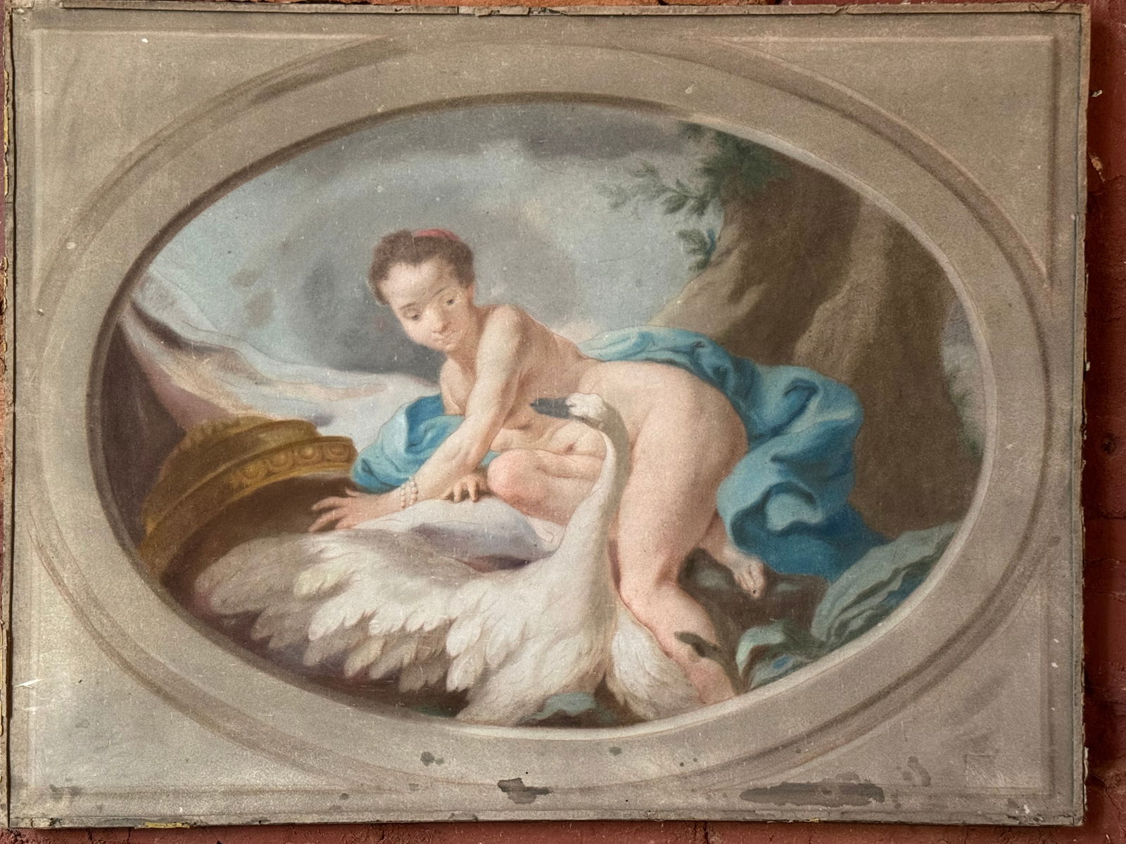 Jean Baptiste Marie Pierre (1714-1789) French Painting Leda and the Swann (1 of 4)