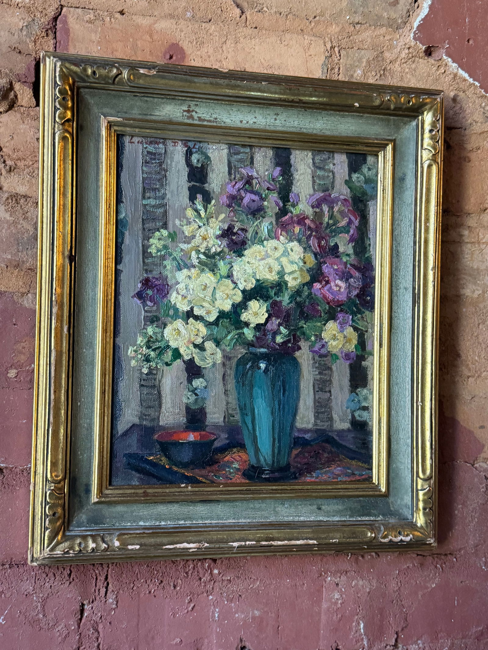 Impressionist Still Life Painting French?: Fine antique impression is still life. Most likely French. Early 20th century or late 19th. Signed upper left.