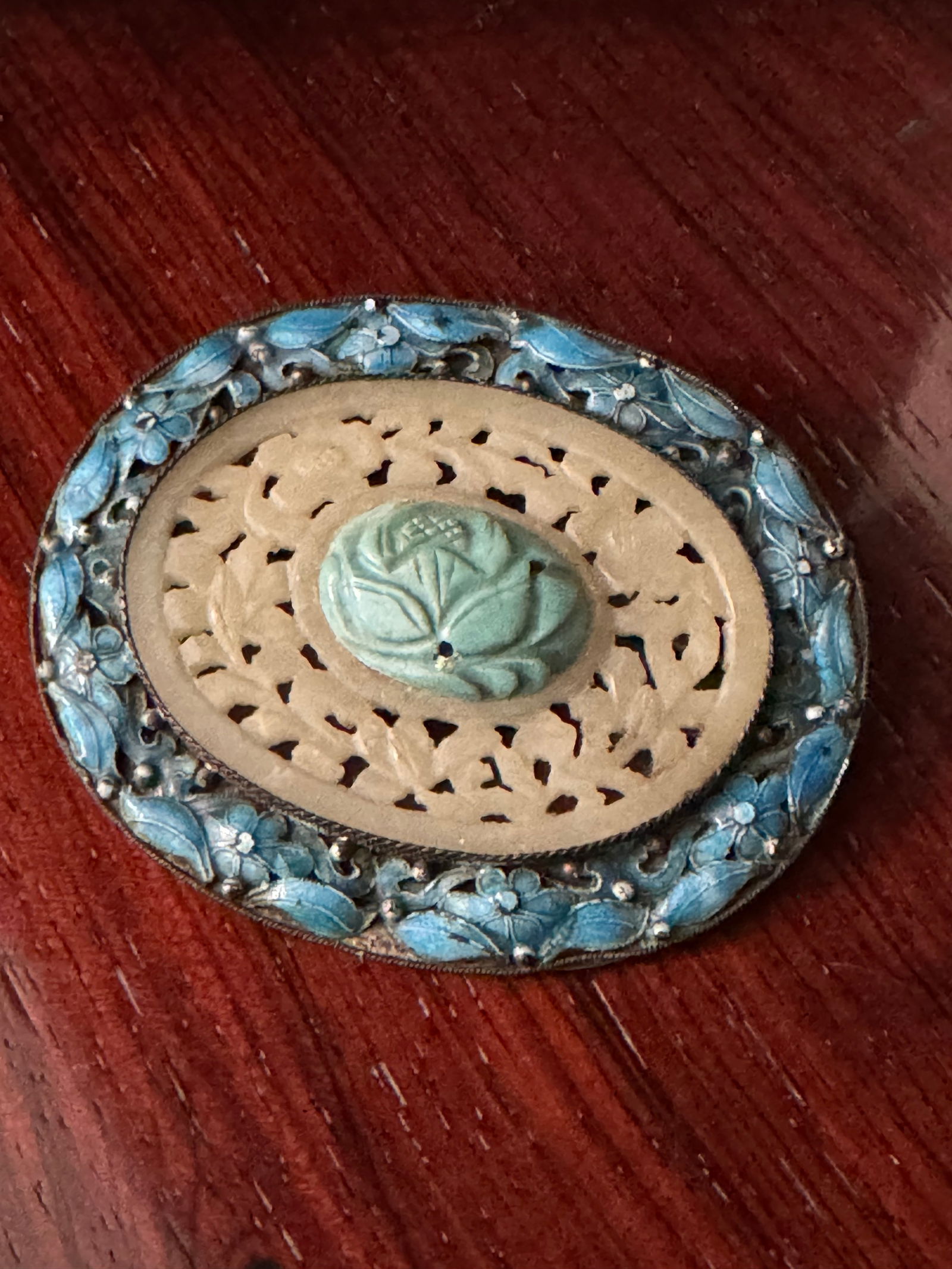 Qing dynasty Jade and silver pin (1 of 2)