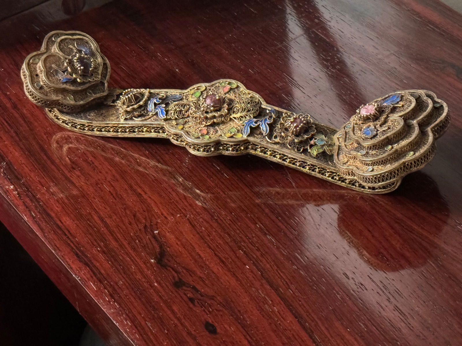 Qing dynasty Silver Gilt Rue Scepter (1 of 5)