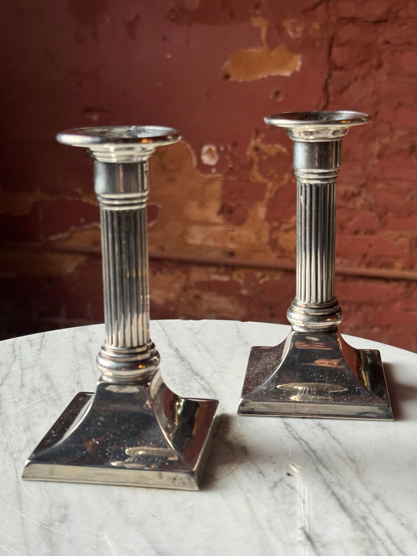 Antique Sterling silver neoclassical candlesticks (1 of 1)