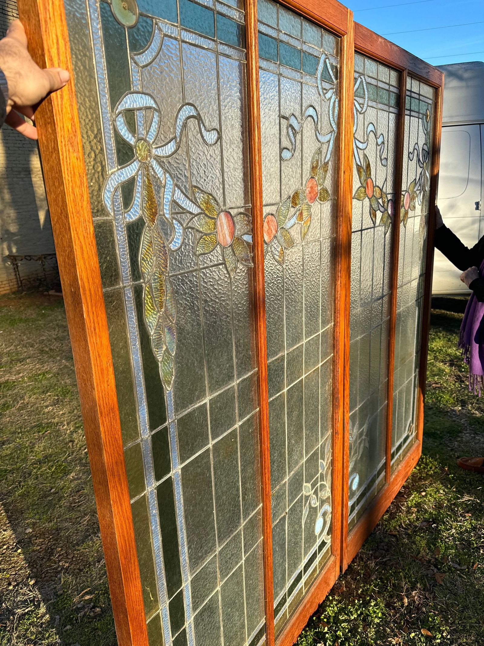 American Art Nouveau Stained Glass Window Doors Tiffany Studios era (1 of 5)