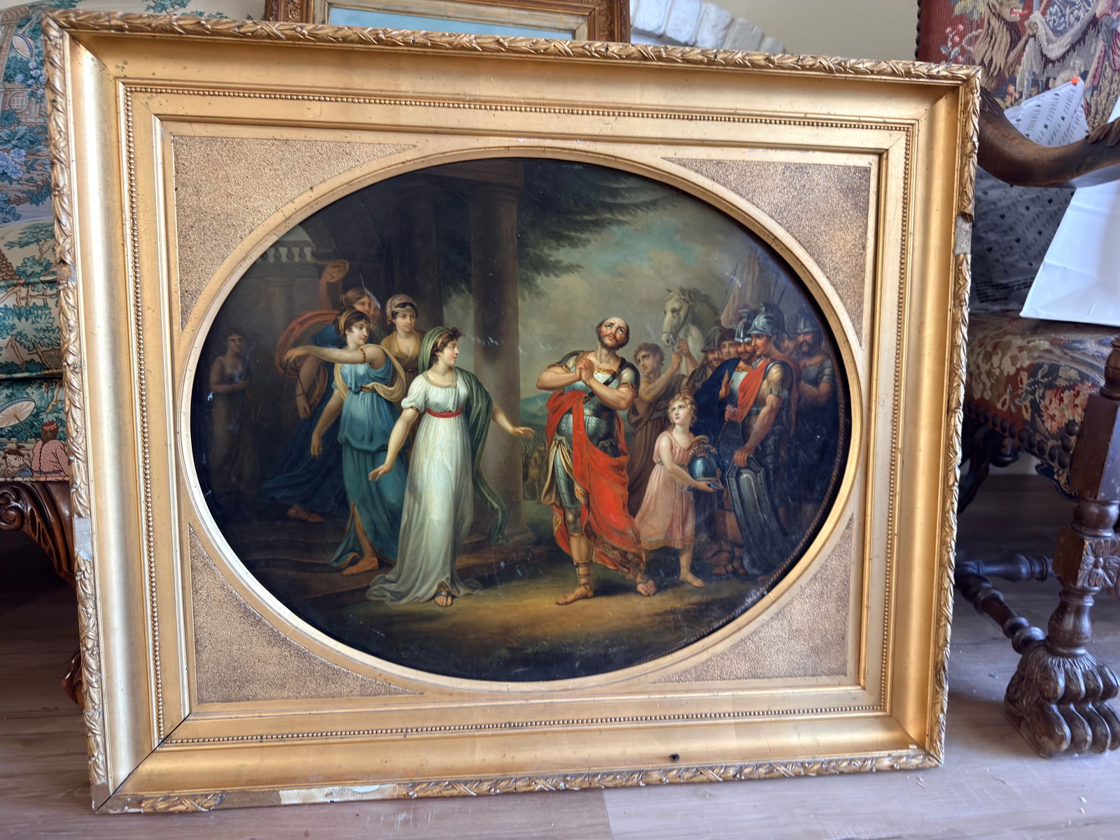 French Empire Old Master Painting on panel Christian David Gebauer 18th/19th century: Fine French empire painting on panel attributed to Christian David Gebauer (1777 Neusalz - 1831 Arhus) A very fine painting on copper panel. Presented in a beautiful French gilt Antique frame. Shippin
