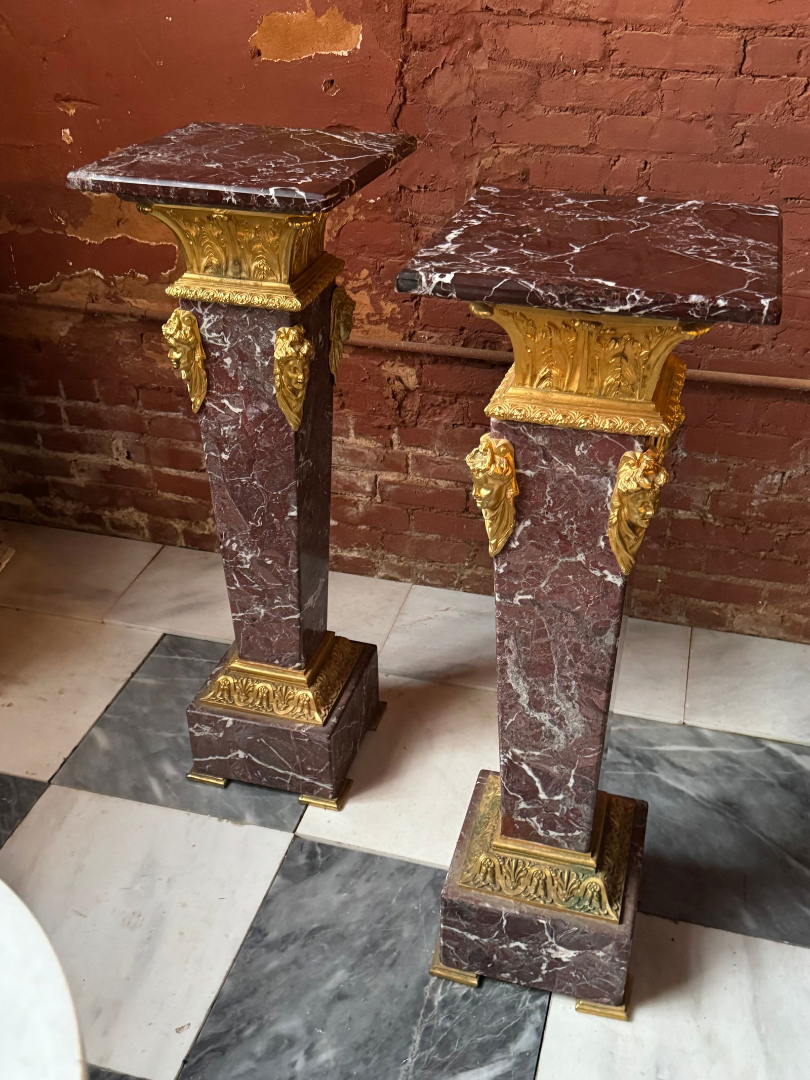Fine French Gilt Bronze and Marble Pedestals (1 of 7)