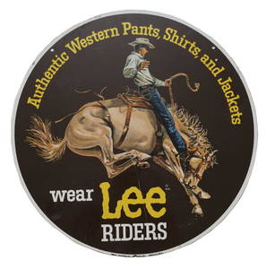 Lee Advertising Sign vintage store denim ad oval