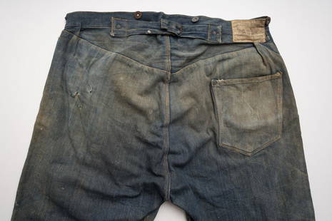 1880s LEVI STRAUSS JEANS vintage denim levis 1pkt: one of oldest known levis jeans from the mining/gold rush era - these are the holy grail of vintage denim collecting and have been in private collection since discovery long ago first time