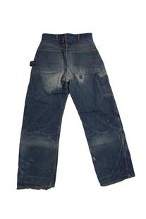 RARE EARLY DENIM BUCKLEBACK JEANS w/ TRACTOR BUTTONS: 1930's-40's Condition Good 30" waist 31"-32" inseam