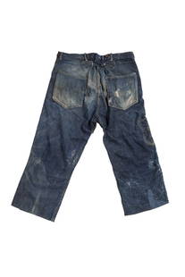 UNKNOWN BRAND VINTAGE DENIM BUCKLEBACK JEANS: 1920's-30's 32” waist 24” inseam No Reserve