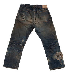 MINERS CLOTH PATCH LEVIS BUCKLEBACK BLUE JEANS: 1900-1910 33”-34” waist 29” inseam *MINE FOUND