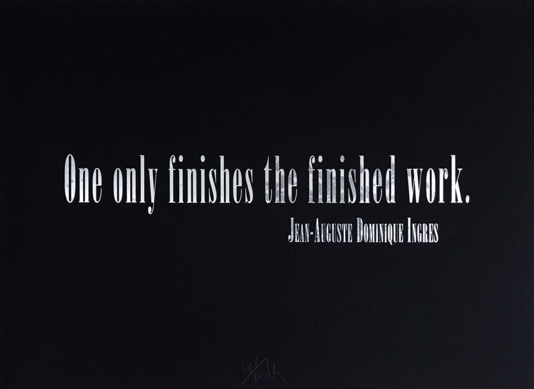 Joseph Kosuth | Titled Quotation (for L.C.): Titled Quotation (for L.C.) from the portfolio of Leo Castelli's 90th Birthday; 1997; Screenprint with hot foil stamping; 26 7/8 x 37 inches; Edition of 90