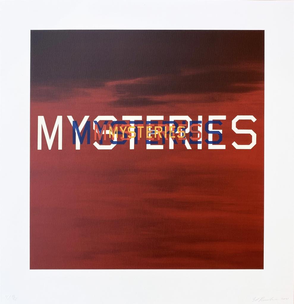 Ed Ruscha | Mysteries: Mysteries; Lithograph; 30 3/4 x 30 inches; Edition of 75