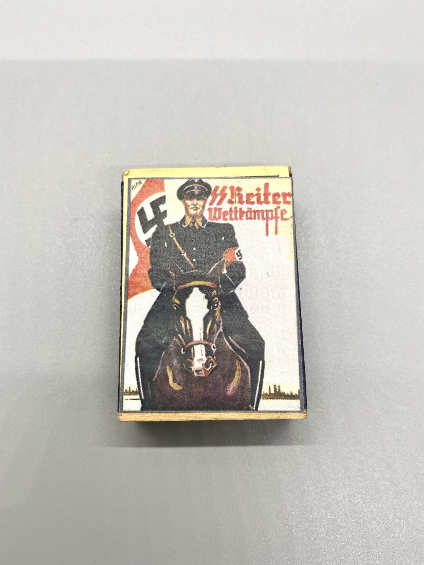 GERMAN SS REITER WETTKAMPFE MATCH BOX WWII: German matchbox from World War II with a propaganda label in a good condition.