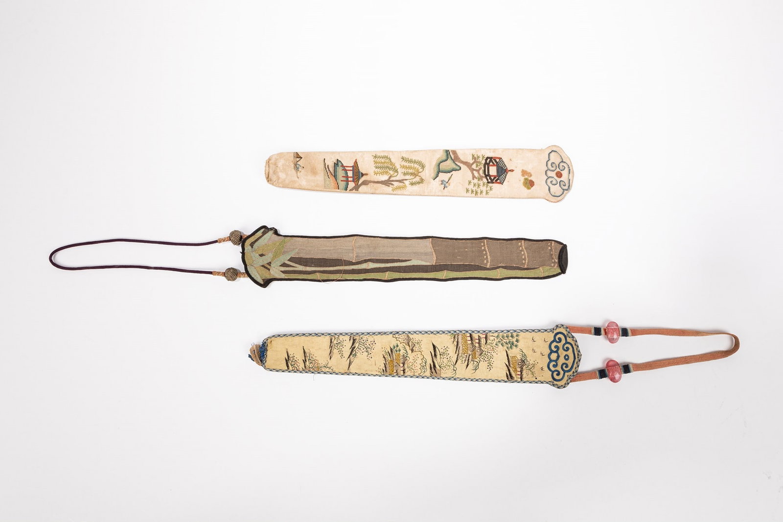 THREE SILK FAN-CASES, China, Qing dynasty (1644-1911) (1 of 2)