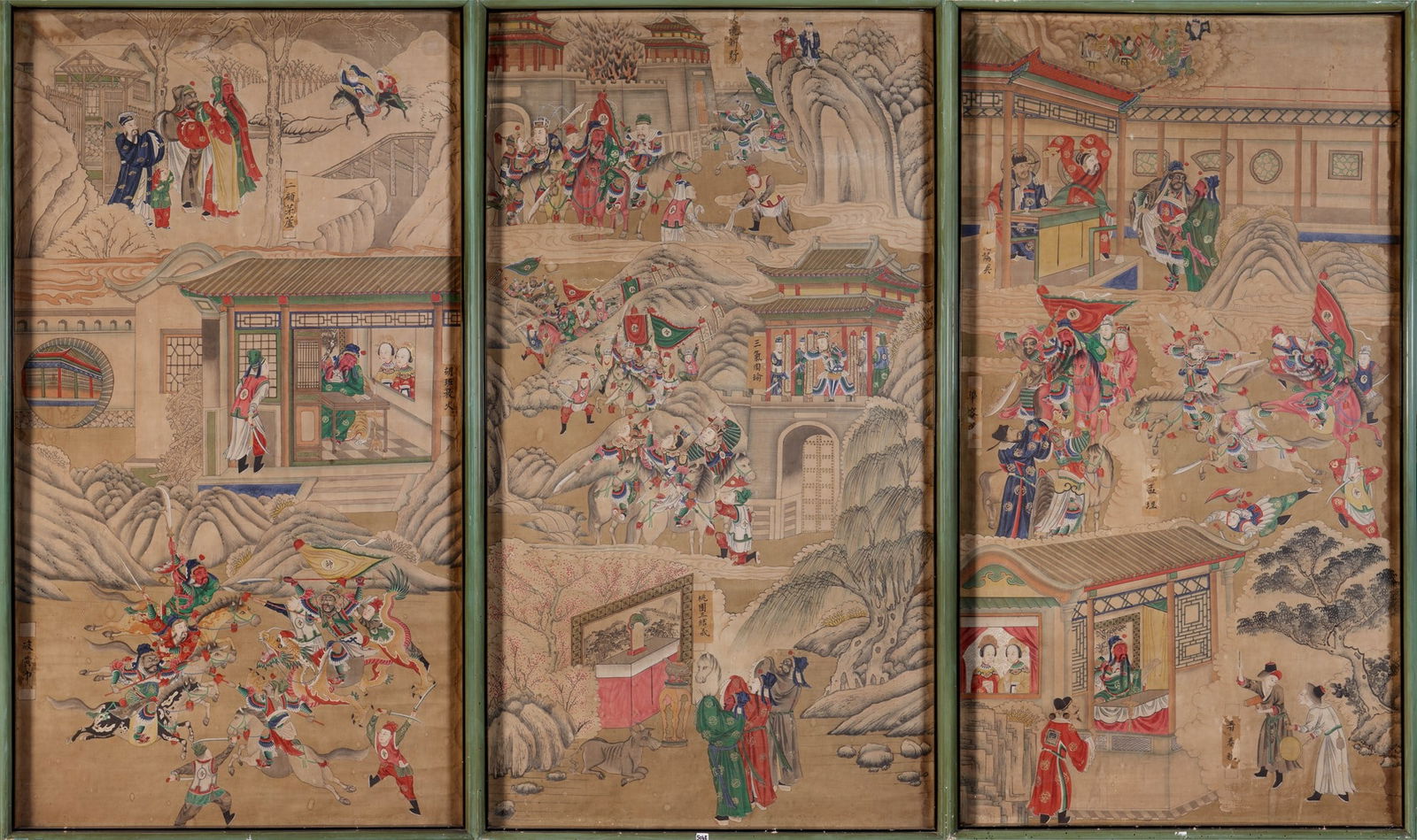 THREE LARGE PAINTINGS ON SILK, China, Qing dynasty (1644-1911) (1 of 4)