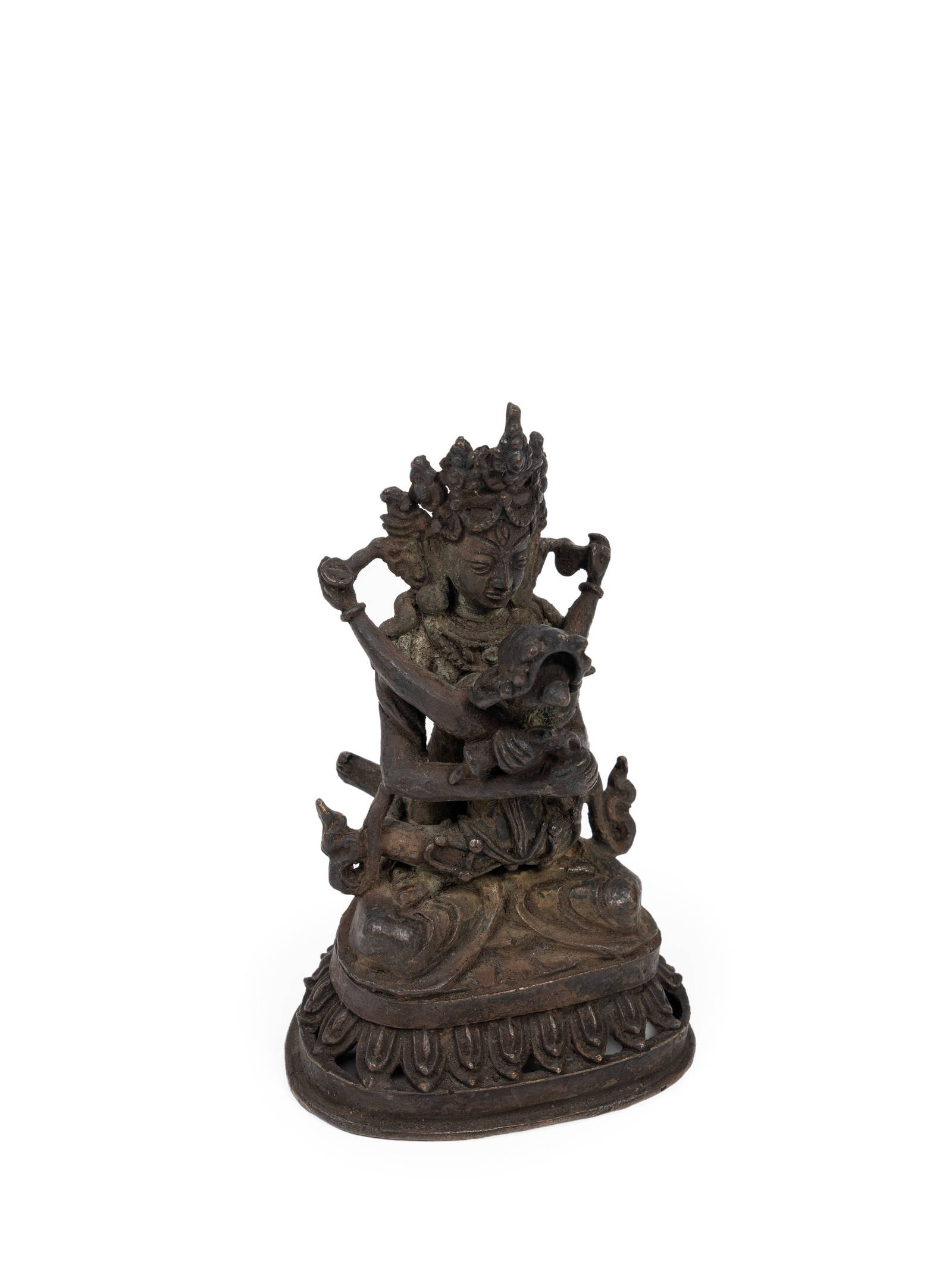 A BRONZE FIGURE OF VAJRADHARA, China, Qing dynasty (1644-1911)