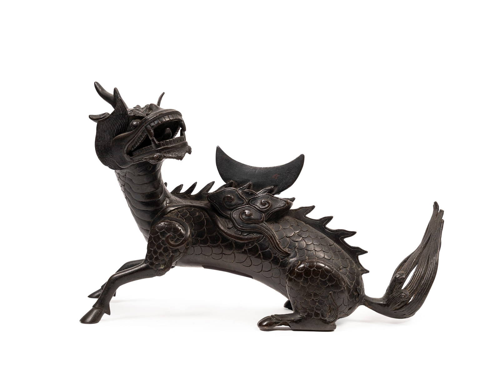 A BRONZE MIRROR STAND, China, 17th / 18th century