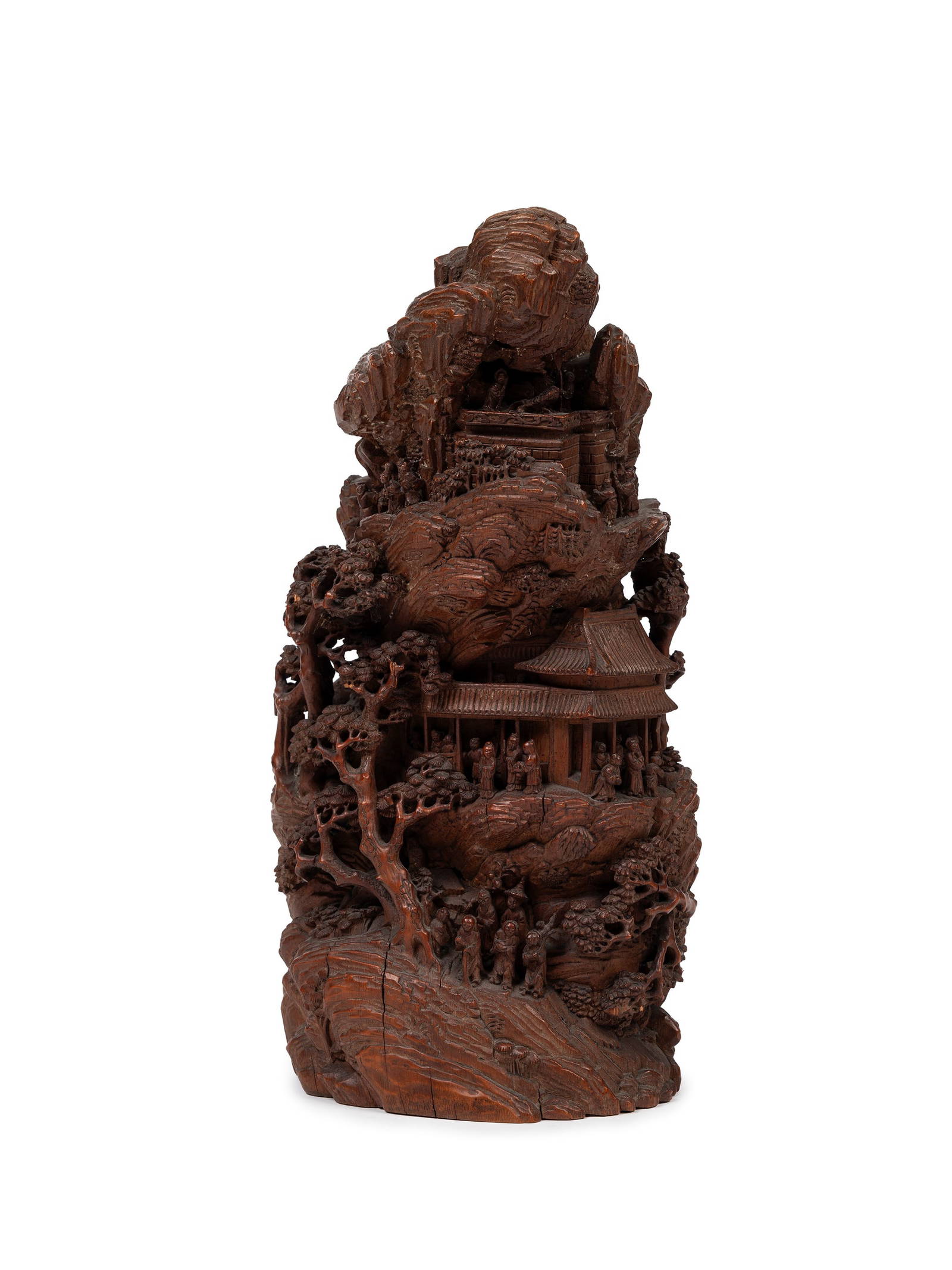 A LARGE BAMBOO CARVING OF A MOUNTAIN, China, Qing dynasty, 18th / 19th century