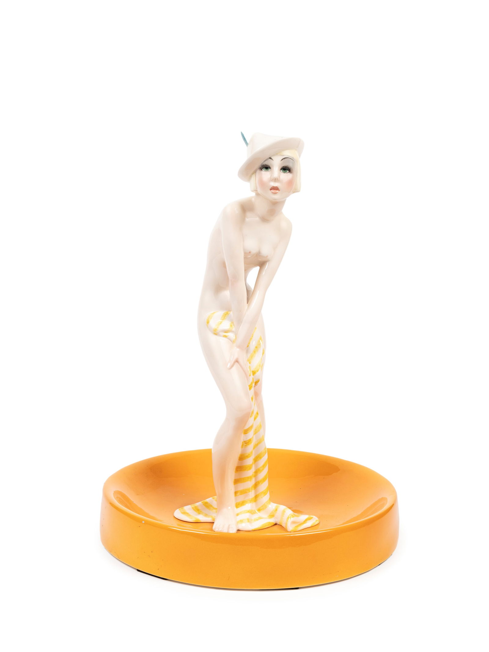 Sandro Vecchetti Essevi  POLYCHROME EARTHENWARE SCULPTURE DEPICTING LITTLE VIOLET GIRL (1 of 3)