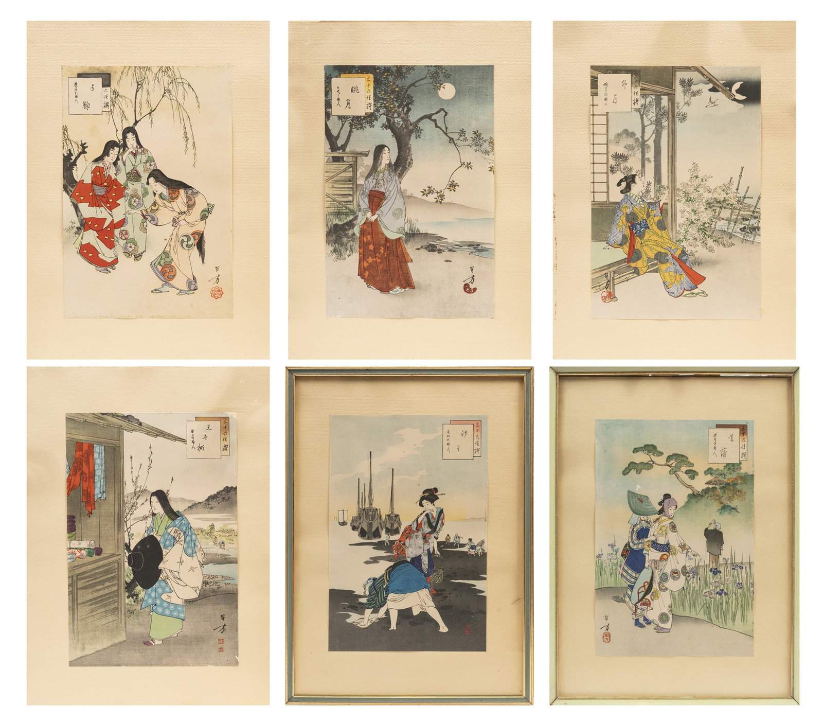 SIX UKUYO-E WOODBLOCK, Japan, Meiji period (1868-1912) (1 of 7)