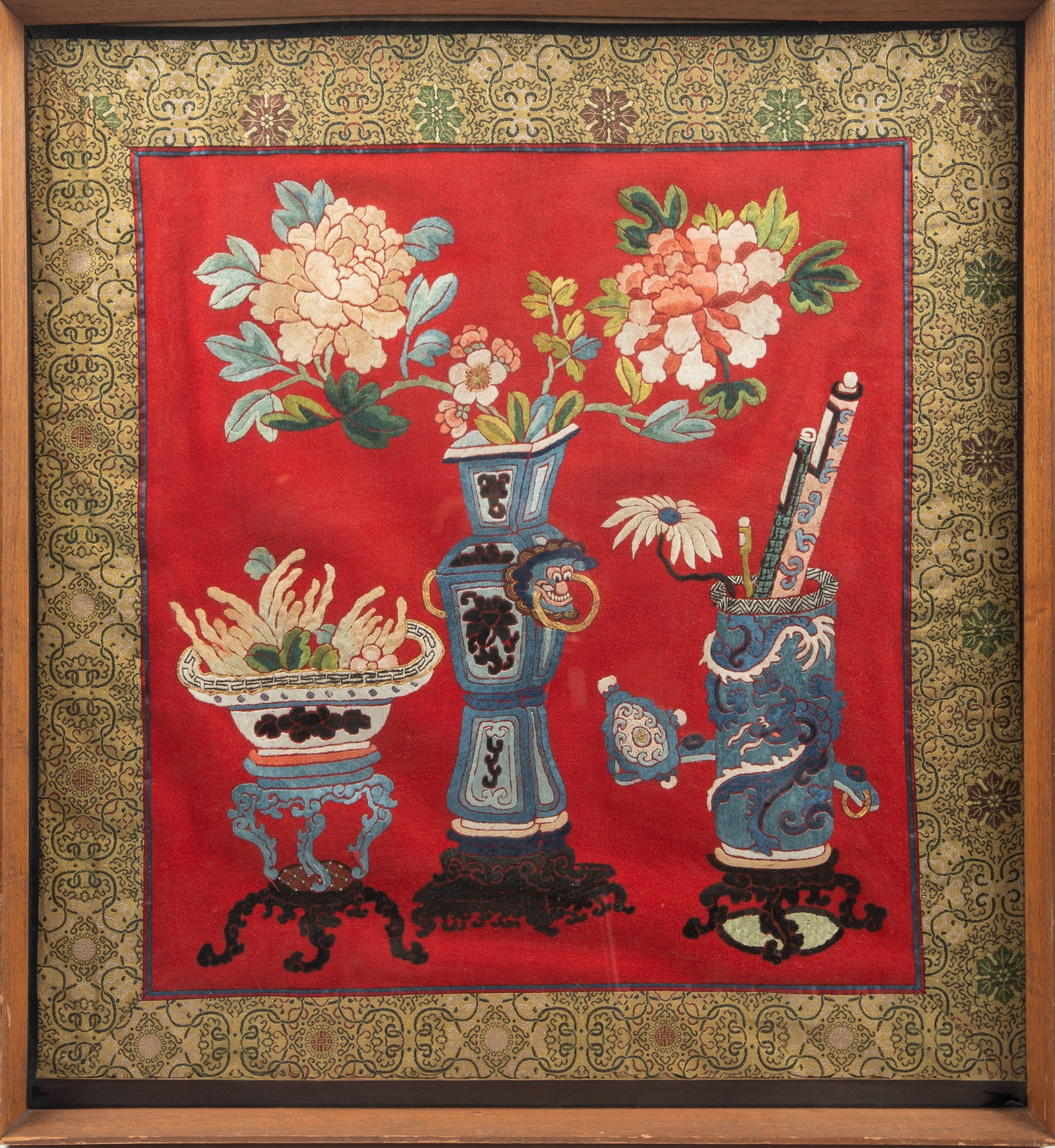 EMBROIDERED SILK, China, 20th century (1 of 2)