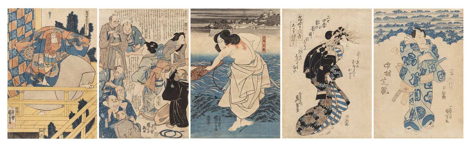 FOUR UKUYO-E WOODBLOCKS, Japan, Meiji period (1868-1912) (1 of 6)