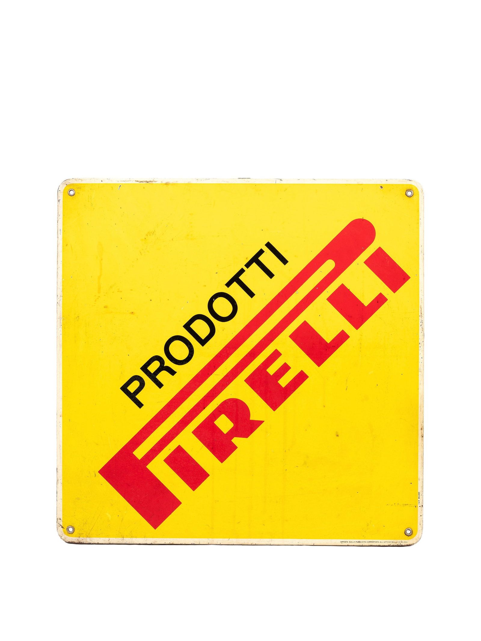 VINTAGE 1970s ORIGINAL PIRELLI PRODUCTS ADVERTISING SIGN, (1 of 1)