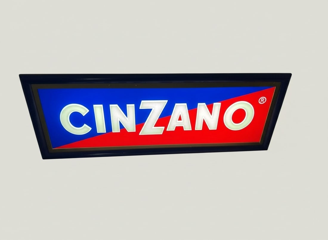 A CINZANO LIGHTED ADVERTISING SIGN, (1 of 1)