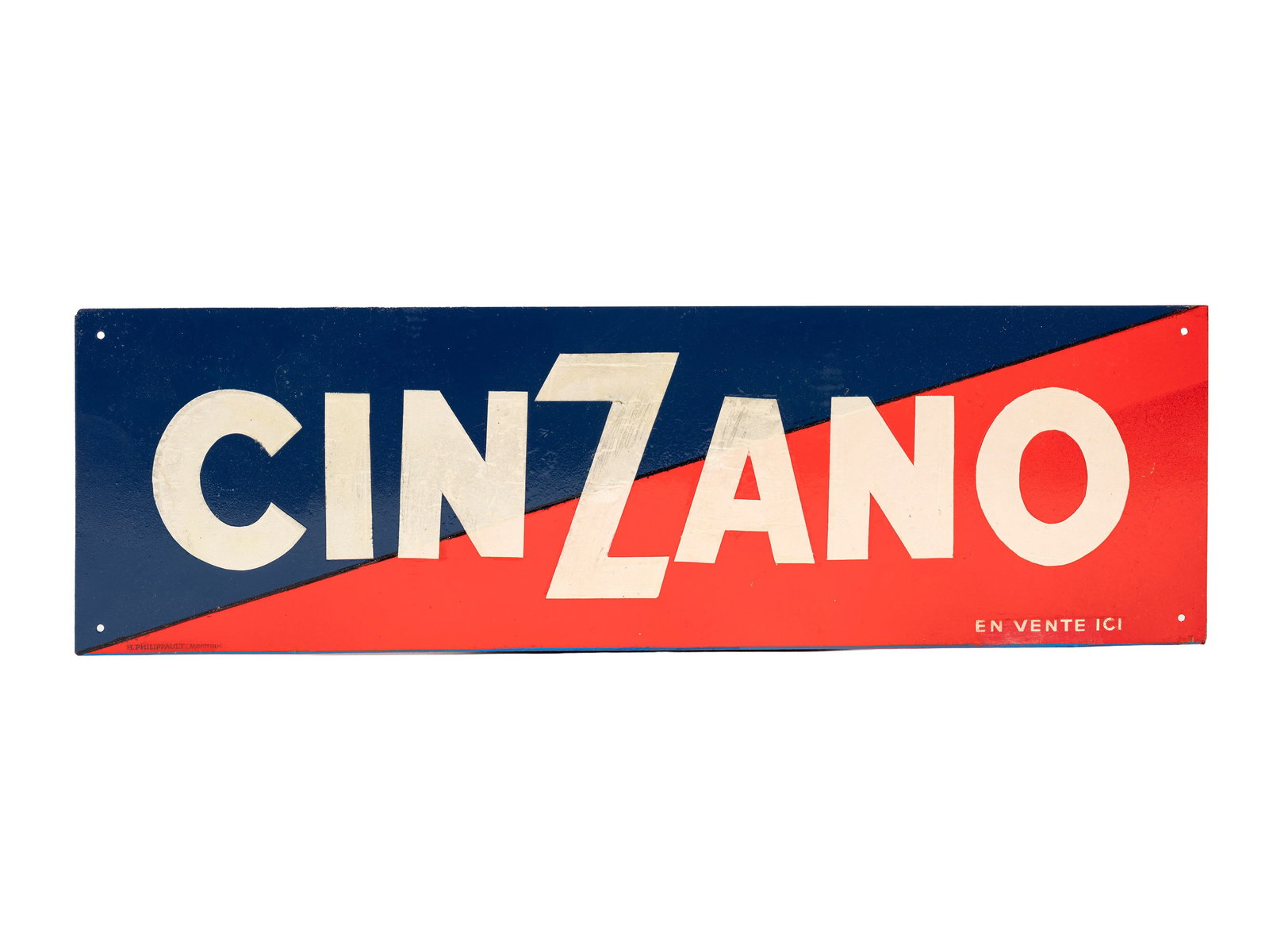 AN ORIGINAL CINZANO ADVERTISING SIGN,  (1 of 1)
