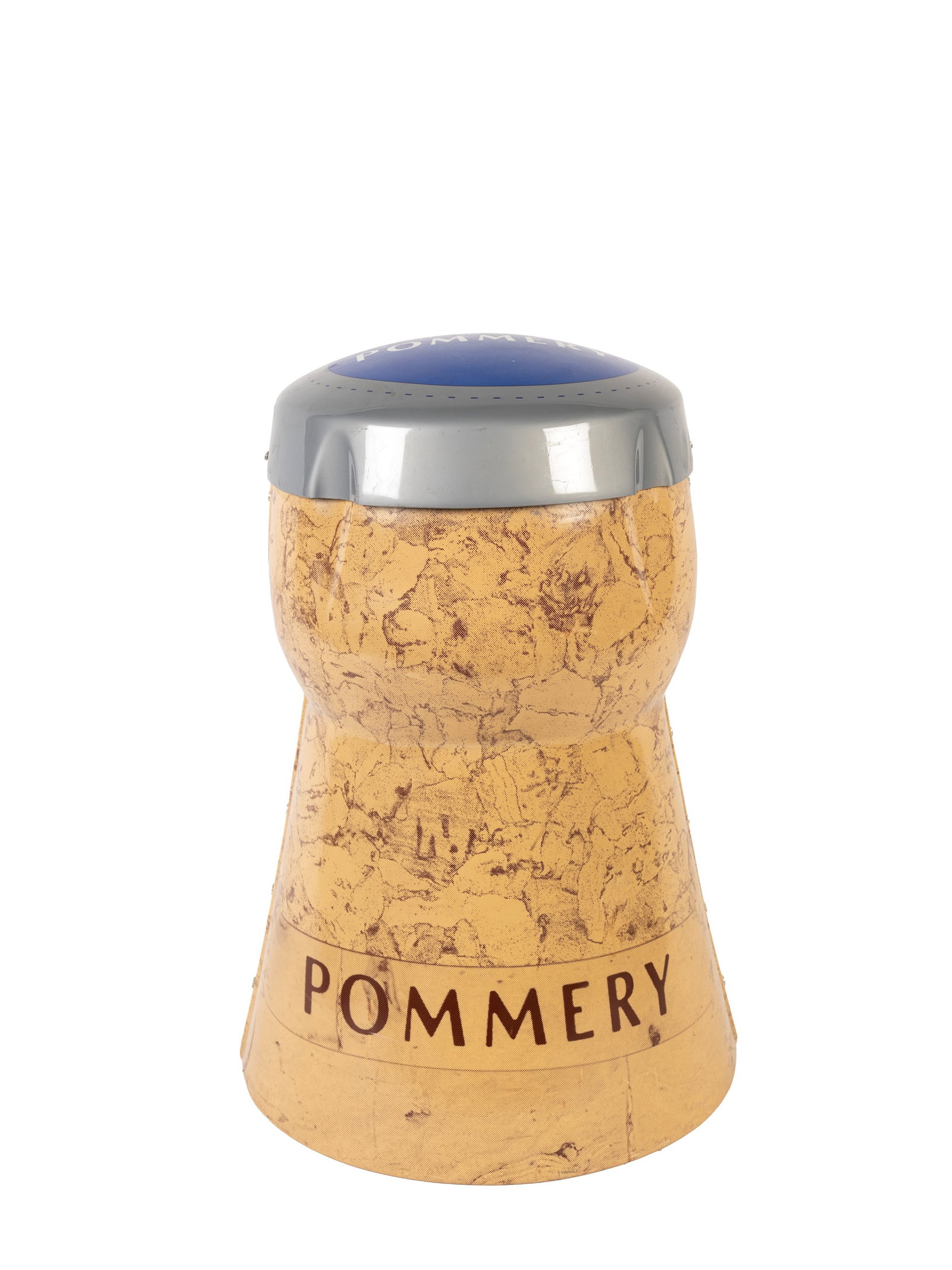 A CAMPAGNE POMMERY ADVERTISING STOOL TOP,: h cm 50 Rare and hard-to-find decorative and advertising item. Made entirely of metal.