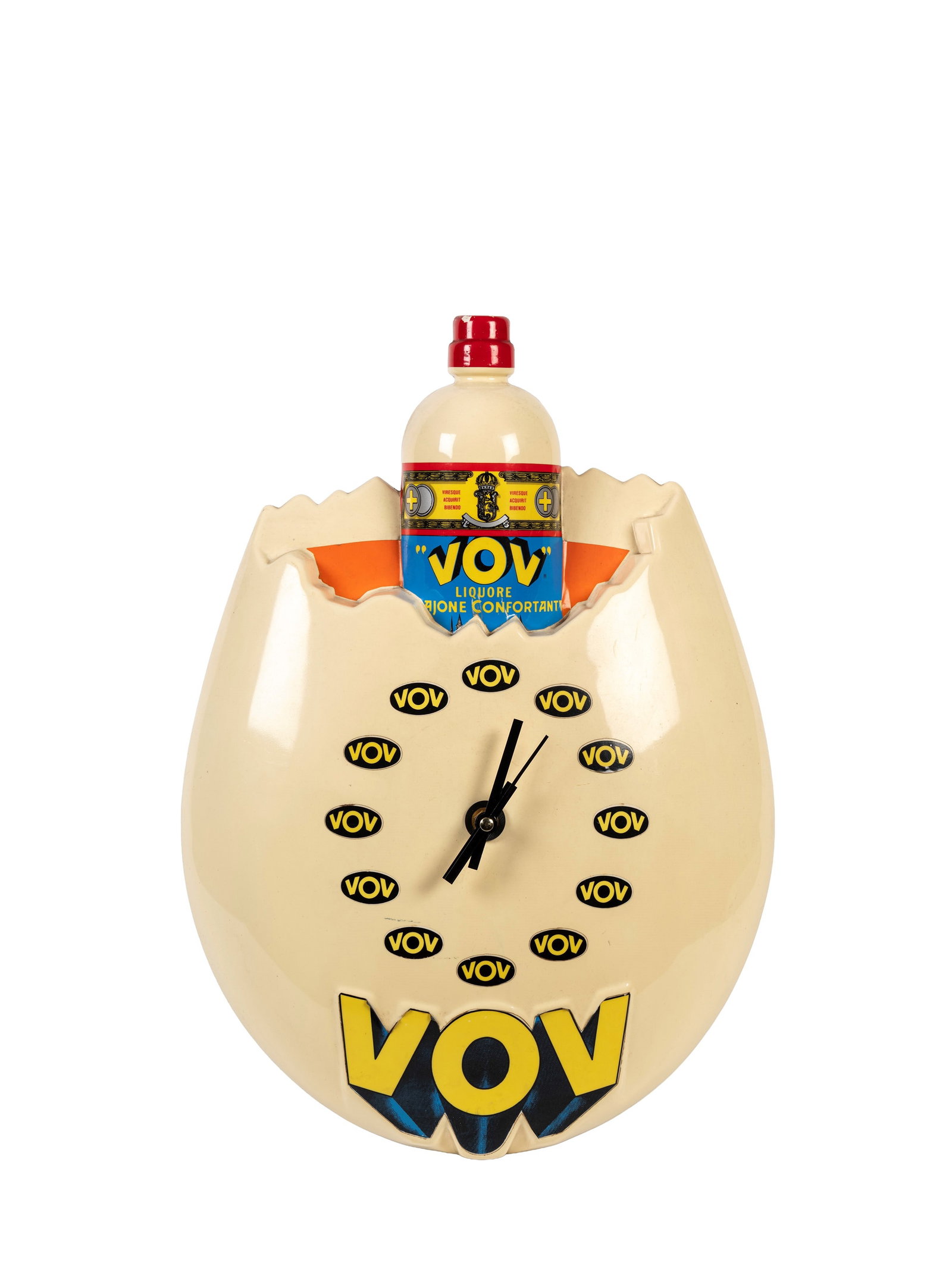 A VINTAGE 1970S LIQUORE VOV ADVERTISING CLOCK,  (1 of 1)